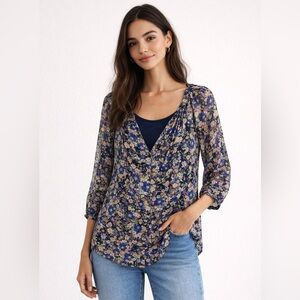 Ella Moss Multicolor Floral Blouse